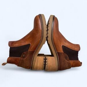 Bullboxer Boots Women's 8.5 Brown
Leather Cory Chelsea Ankle Block Heel Slip On